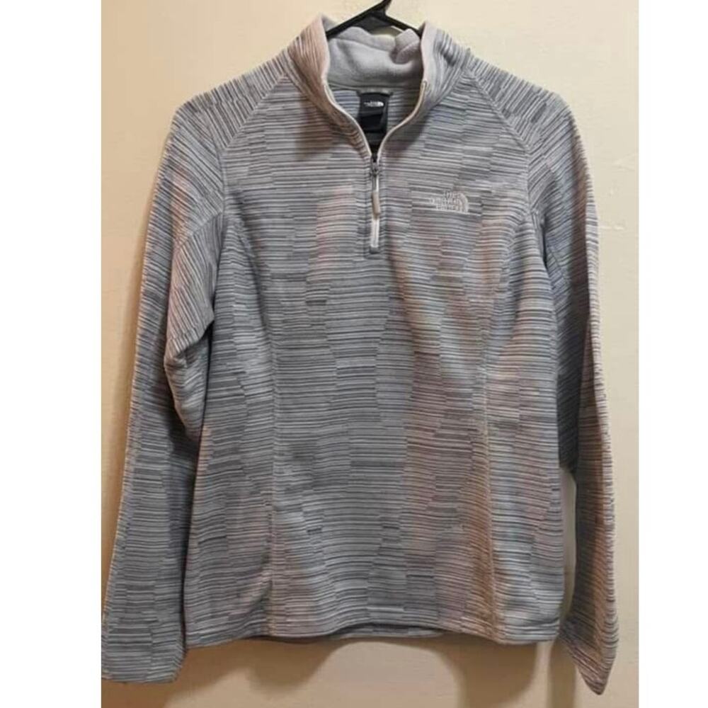 The North Face Glacier 1/4 Zip Mock Neck Medium Gray Fleece Pullover Jacket - Picture 10 of 16